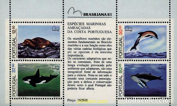 Sellos: 54636 MNH PORTUGAL 1983 ESPECIES MARINAS AMENAZADAS DE LA COSTA PORTUGUESA
