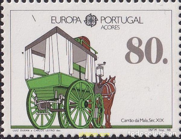 Sellos: 99974 MNH AZORES 1988 EUROPA CEPT. TRANSPORTE Y MEDIOS DE COMUNICACION