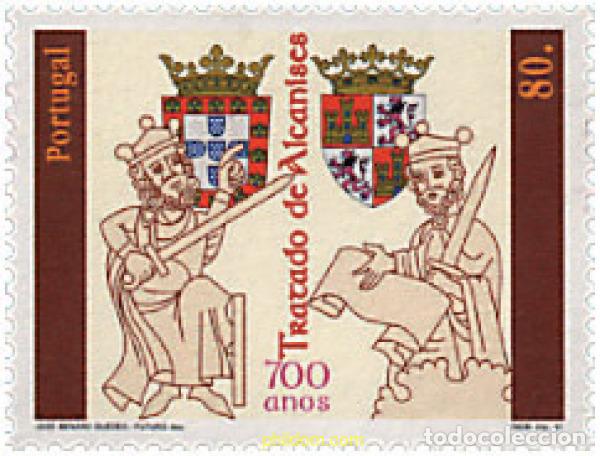 Sellos: 87104 MNH PORTUGAL 1997 700 ANIVERSARIO DEL TRATADO DE ALCANISES