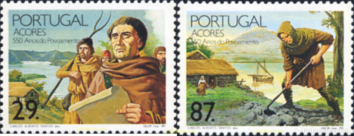 Sellos: 126494 MNH AZORES 1989 550 ANIVERSARIO DE LA IMPLANTACION DEL PORTUGES EN AZORES