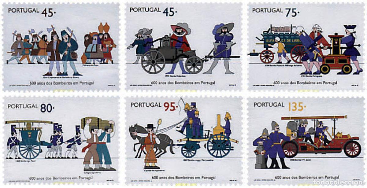 Sellos: 87227 MNH PORTUGAL 1995 600 ANIVERSARIO DEL CUERPO DE BOMBEROS