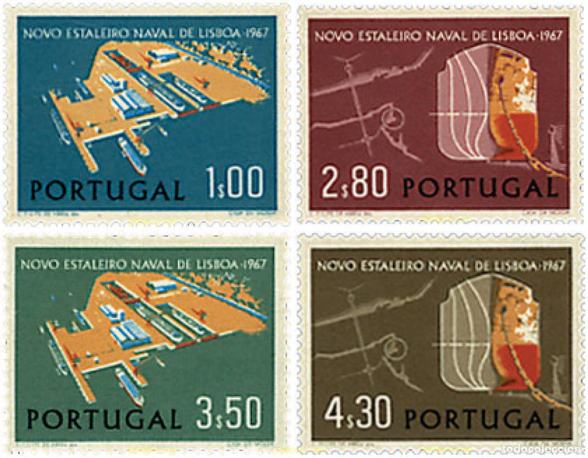 Sellos: 37121 MNH PORTUGAL 1967 INNAUGURACION DE LAS NUEVAS INSTALACIONES DEL PUERTO DE LISBOA