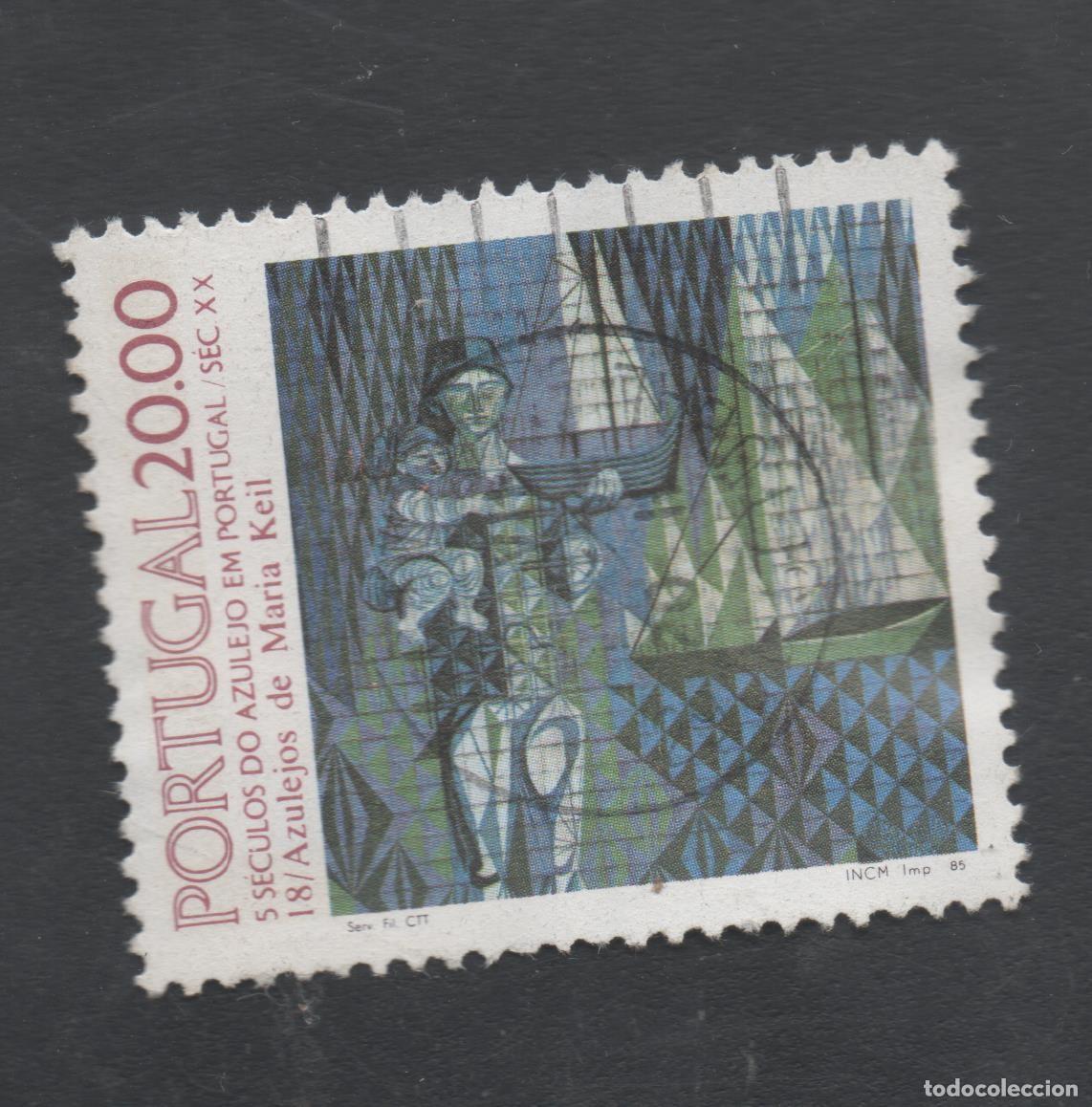 Sellos: FILA SELO PORTUGAL 1985 AF-1703 YVERT 1635 AZULEJOS PORTUGAL MOTIVO 18 CIRCULADO