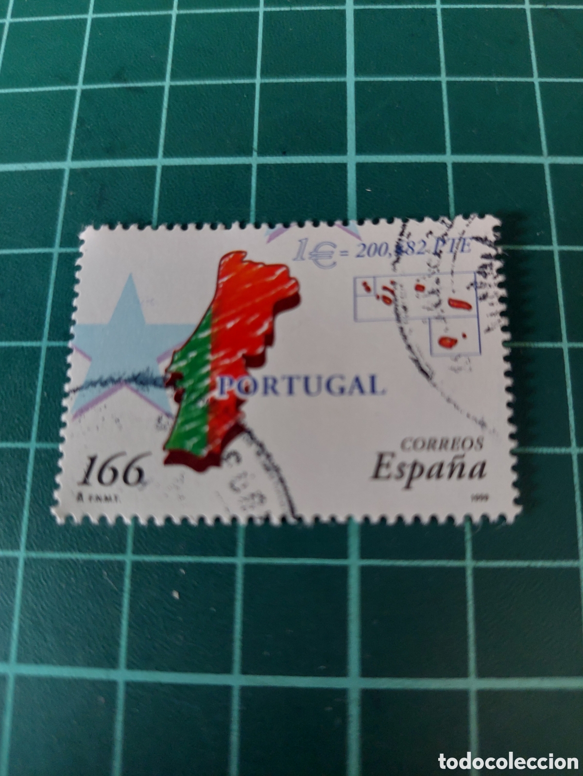 Sellos: PORTUGAL PAISES EURO EDIFIL 3643 USADA LUJO O NUEVA SOLICITA FALTAS ESPA&Ntilde;A BANDERA Y MAPA