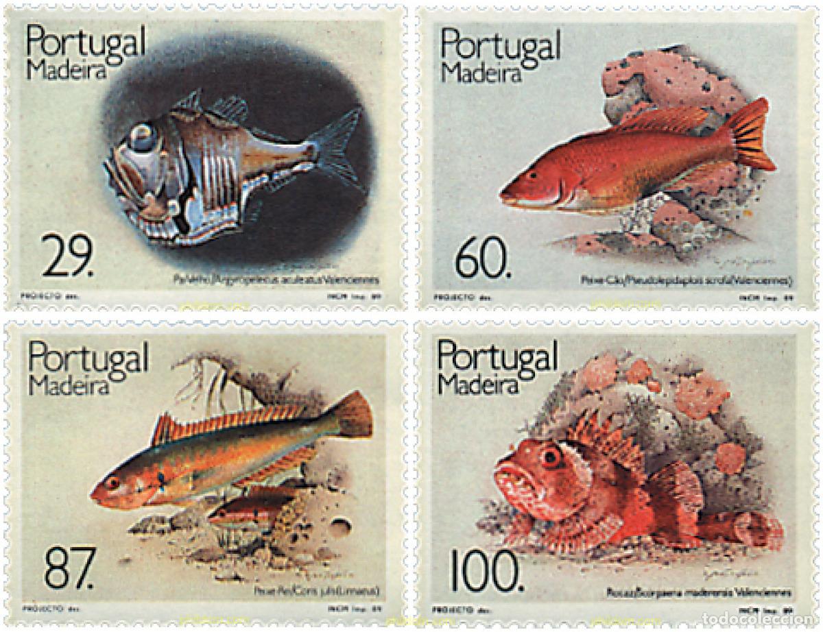 Sellos: 69822 MNH MADEIRA 1989 PECES