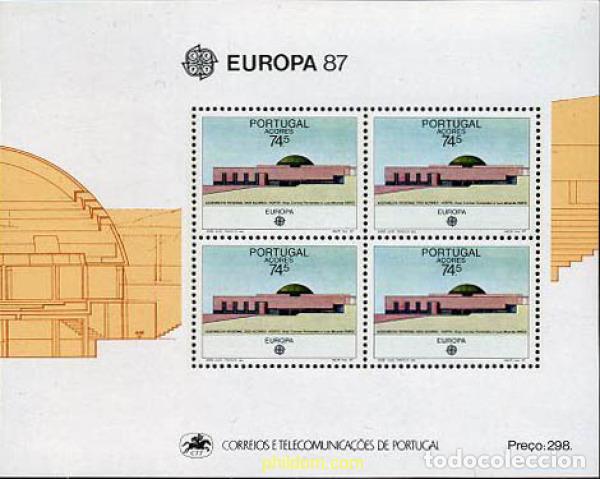 Sellos: 62652 MNH AZORES 1987 EUROPA CEPT. ARQUITECTURA MODERNA