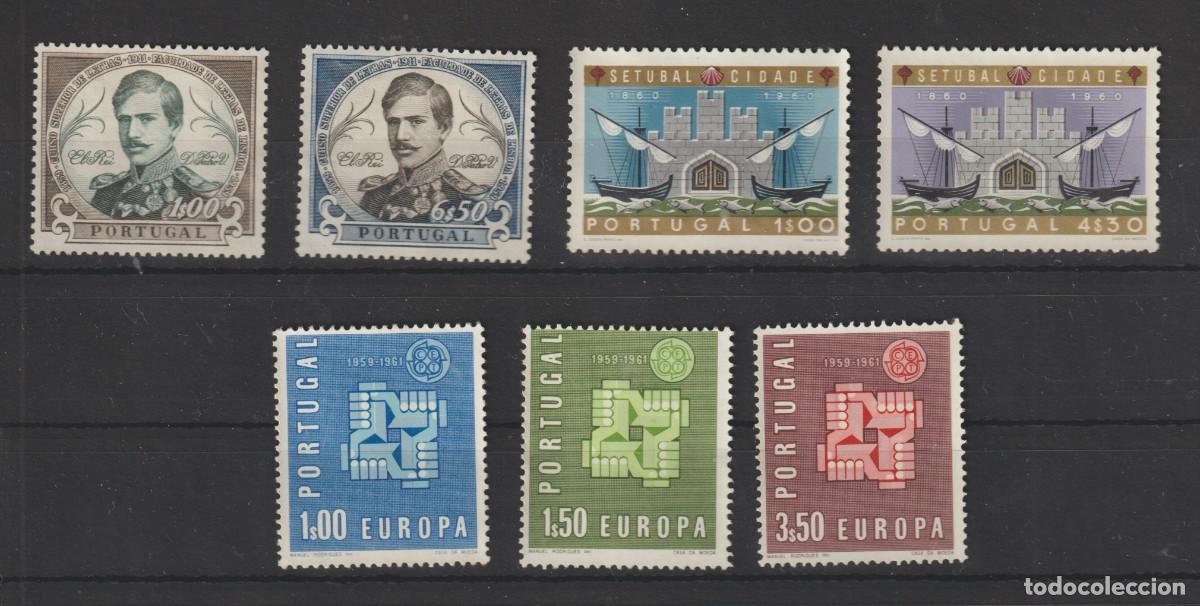 Sellos: Portugal 1961 - A&ntilde;o completo Yvert 884/890 nuevos sin goma