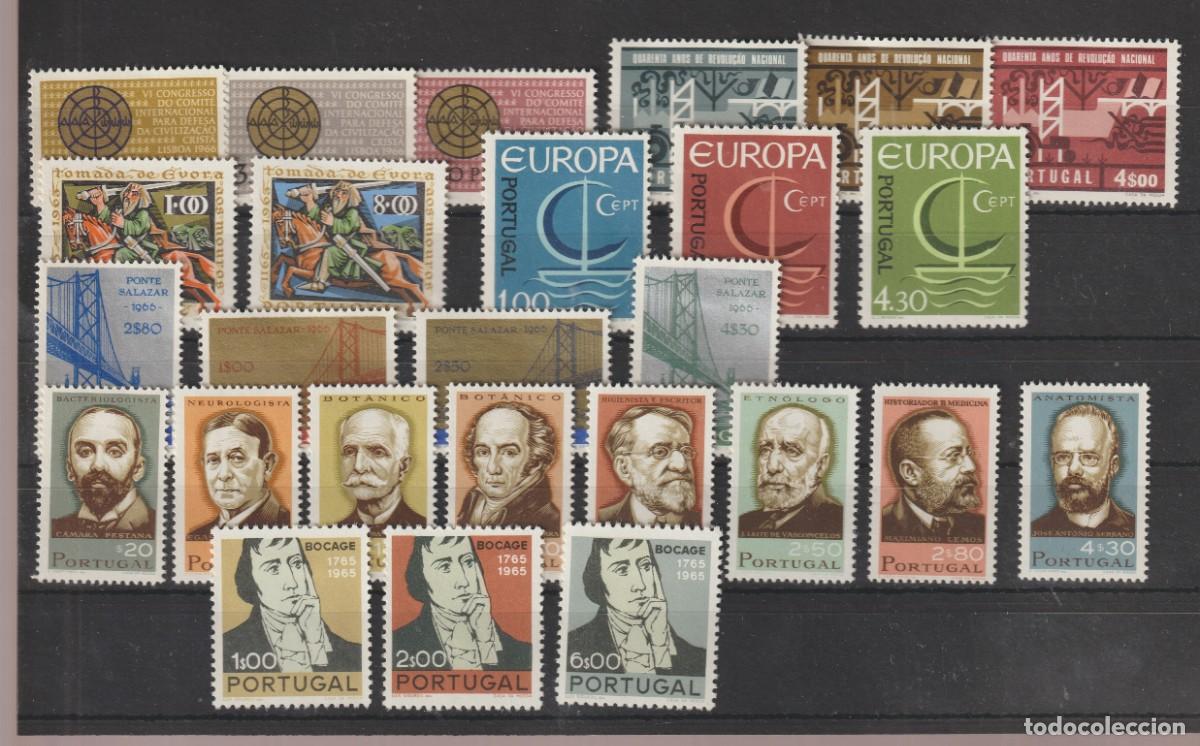 Sellos: Portugal 1966 - A&ntilde;o completo Yvert 981/1006 nuevos sin goma