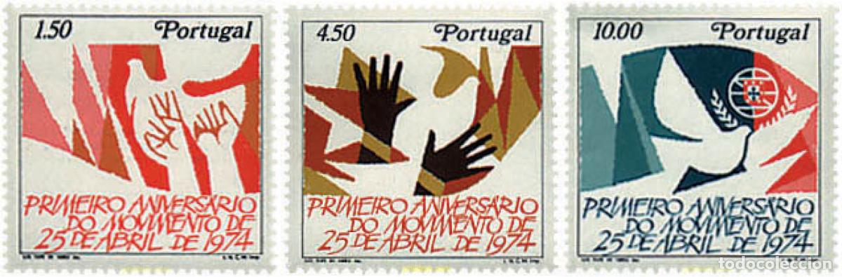 Sellos: 69287 MNH PORTUGAL 1975 PRIMER ANIVERSARIO DEL MOVIMIENTO DEL 25 DE ABRIL