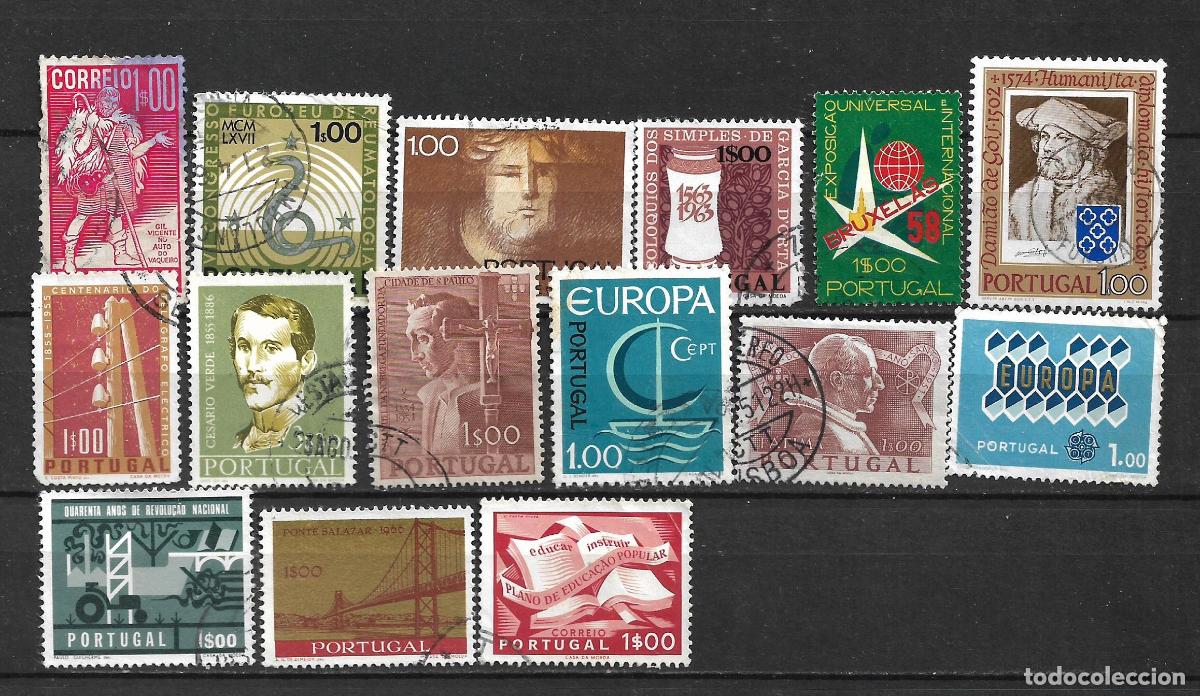 Sellos: portugal lote 15 sellos usados - 7/19