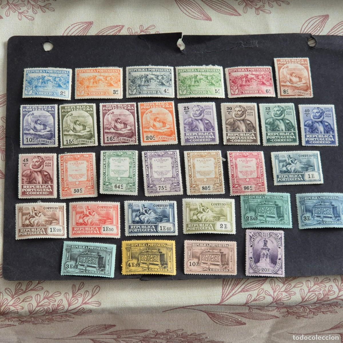 Sellos: PORTUGAL, 1924, 4&ordm; CENTENARIO NACIMIENTO LUIS DE CAMOENS, AFINSA 299-329*, COMPLETA, LEER, (LOTE AR)