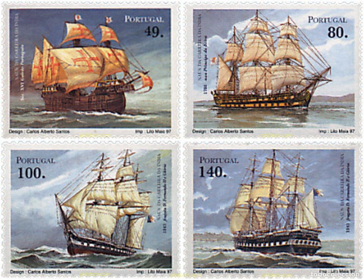 Sellos: 87061 MNH PORTUGAL 1997 GRANDES VELEROS DE LA RUTA DE LAS INDIAS