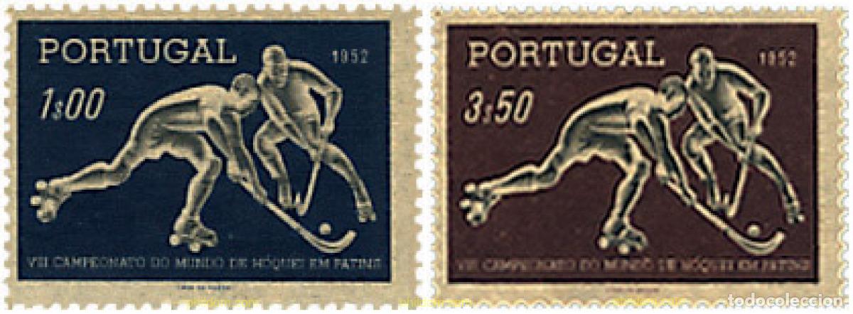Sellos: 599886 HINGED PORTUGAL 1952 8 CAMPEONATOS DEL MUNDO DE HOCKEY SOBRE PATINES EN OPORTO