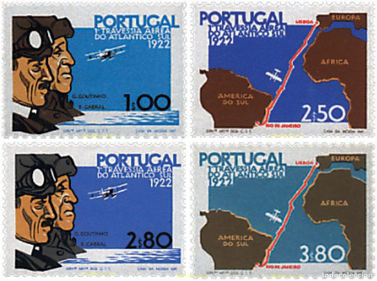 Sellos: 69282 MNH PORTUGAL 1972 50 ANIVERSARIO DE LA PRIMERA TRAVESIA AEREA LISBOA-RIO DE JANEIRO