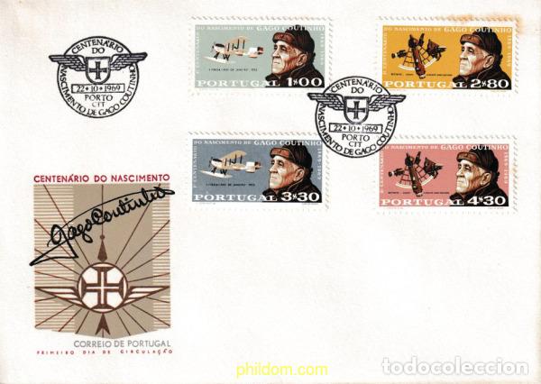Sellos: 379468 MNH PORTUGAL 1969 CENTENARIO DEL NACIMIENTO DE GAGO COUTINHO