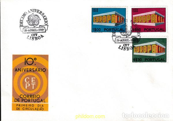 Sellos: 607278 MNH PORTUGAL 1969 EUROPA CEPT. 10 ANIVERSARIO DE LA CEPT