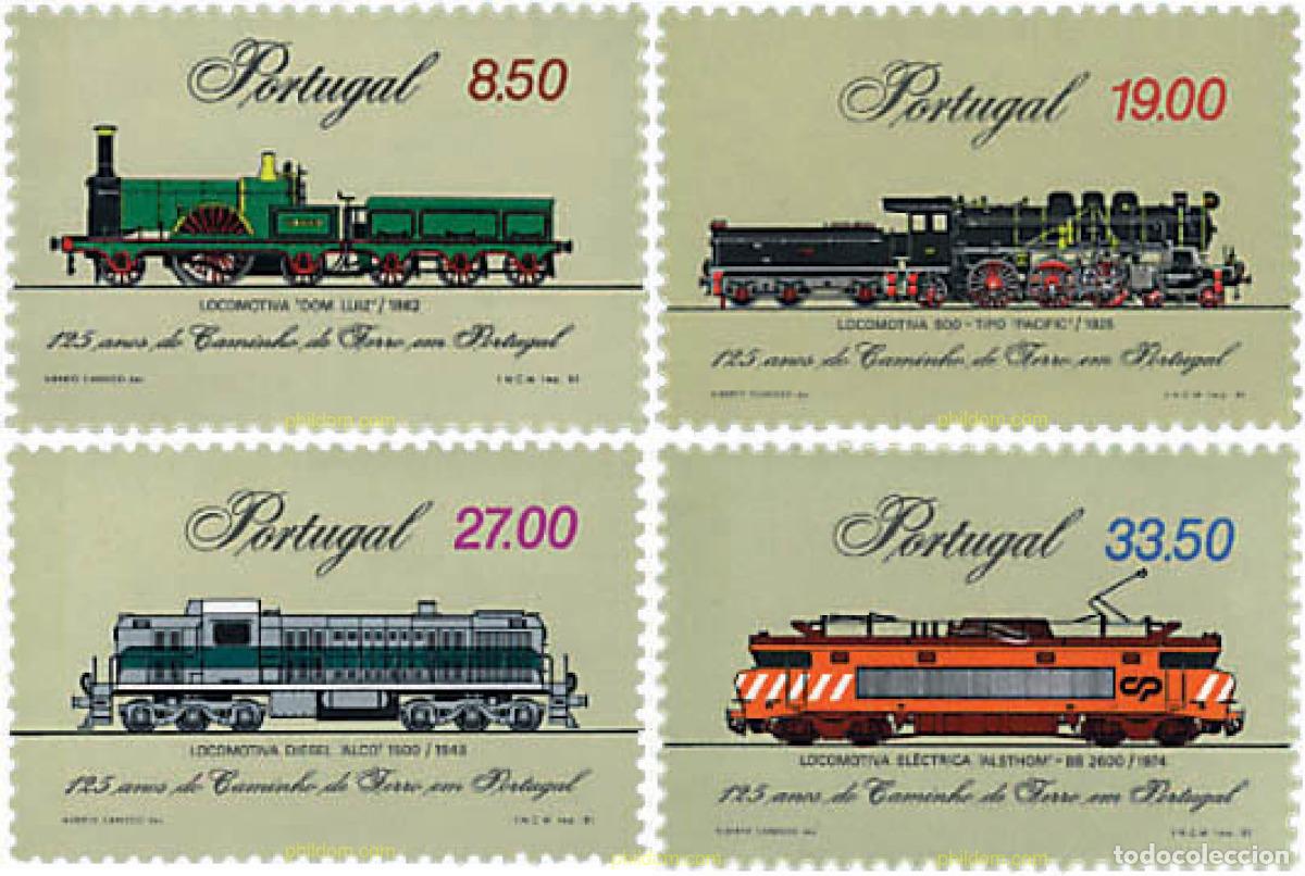 Sellos: 57154 MNH PORTUGAL 1981 125 ANIVERSARIO DEL FERROCARRIL PORTUGUES