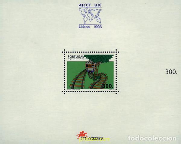 Sellos: 87625 MNH PORTUGAL 1993 CONGRESO MUNDIAL DE FERROCARRILES