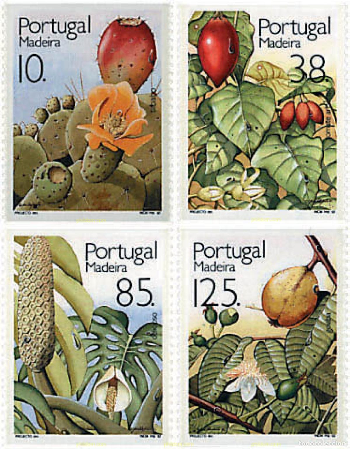 Sellos: 100165 MNH MADEIRA 1992 FRUTAS Y PLANTAS SUBTROPICALES DE MADEIRA