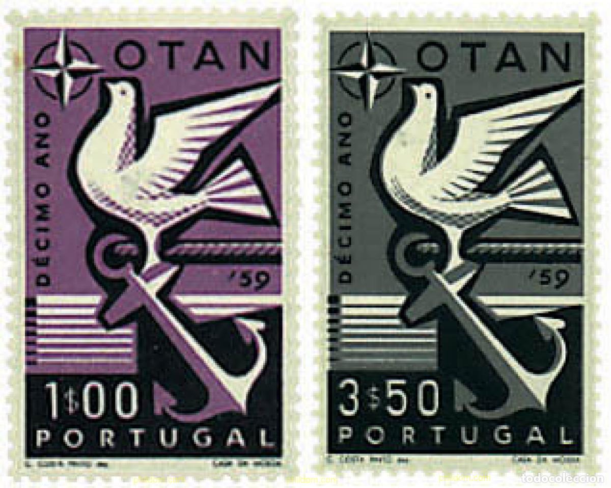 Sellos: 69273 MNH PORTUGAL 1960 10 ANIVERSARIO DE LA OTAN