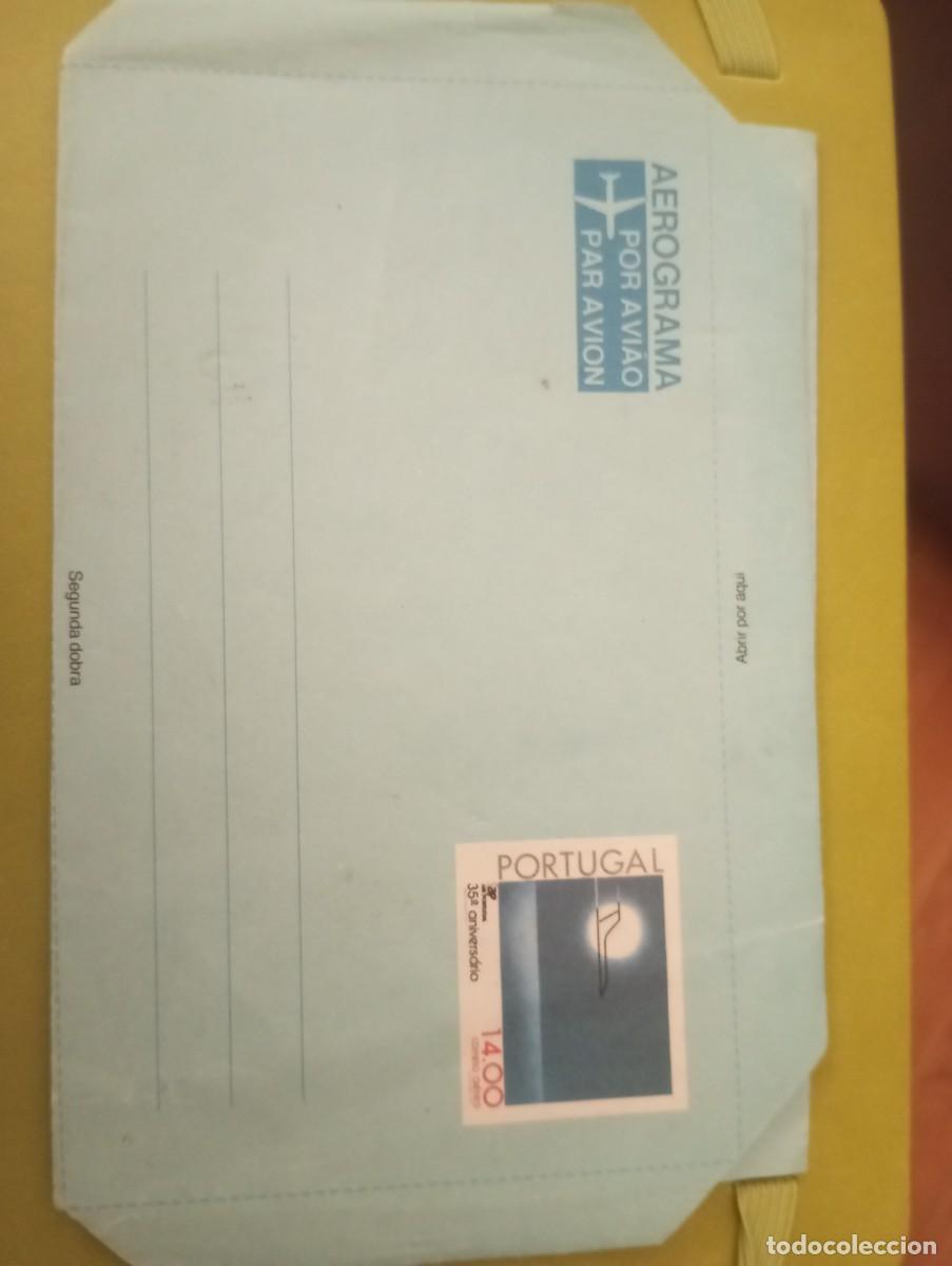 Sellos: PORTUGAL, AEROGRAMA PARA CORREO A&Eacute;REO, ANIVERSARIO DE LA TAP