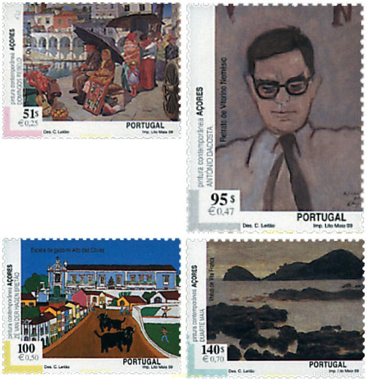 Sellos: 50262 MNH AZORES 1999 PINTURAS CONTEMPORANEAS