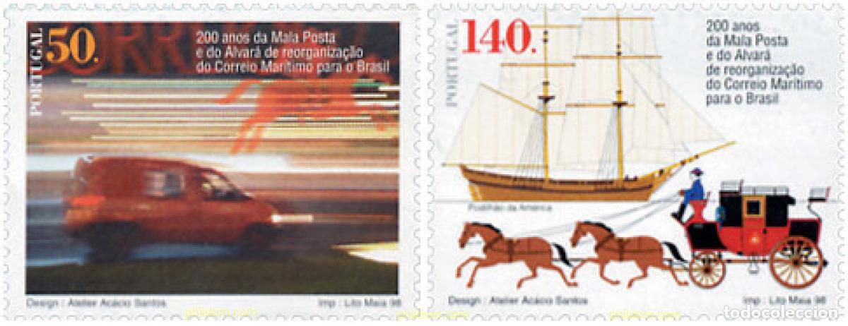 Sellos: 86938 MNH PORTUGAL 1998 2 CENTENARIO DE LA LINEA POSTAL LISBOA-COIMBRA