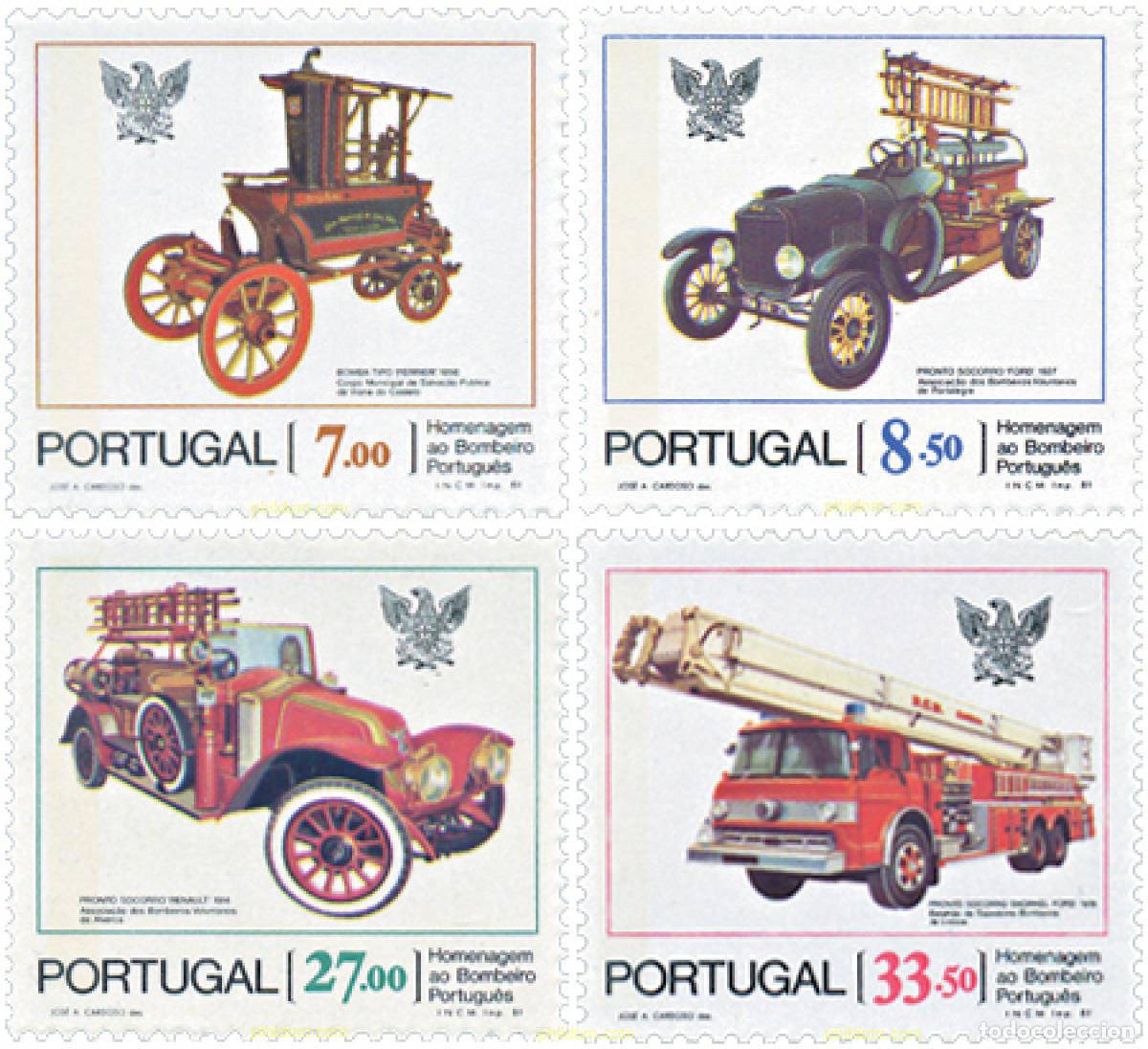 Sellos: 44128 MNH PORTUGAL 1981 COCHES DE BOMBEROS PORTUGUESES