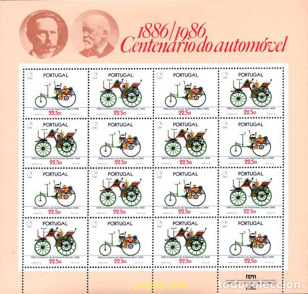 Sellos: 140800 MNH PORTUGAL 1986 CENTENARIO DEL AUTOMOVIL