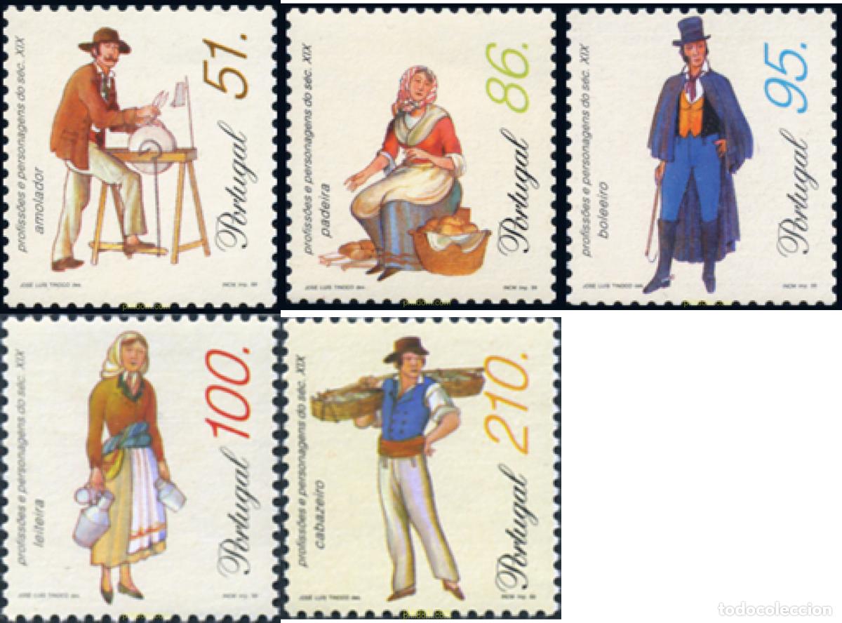 Sellos: 141012 MNH PORTUGAL 1999 OFICIOS Y PERSONAJES DEL SIGLO XIX