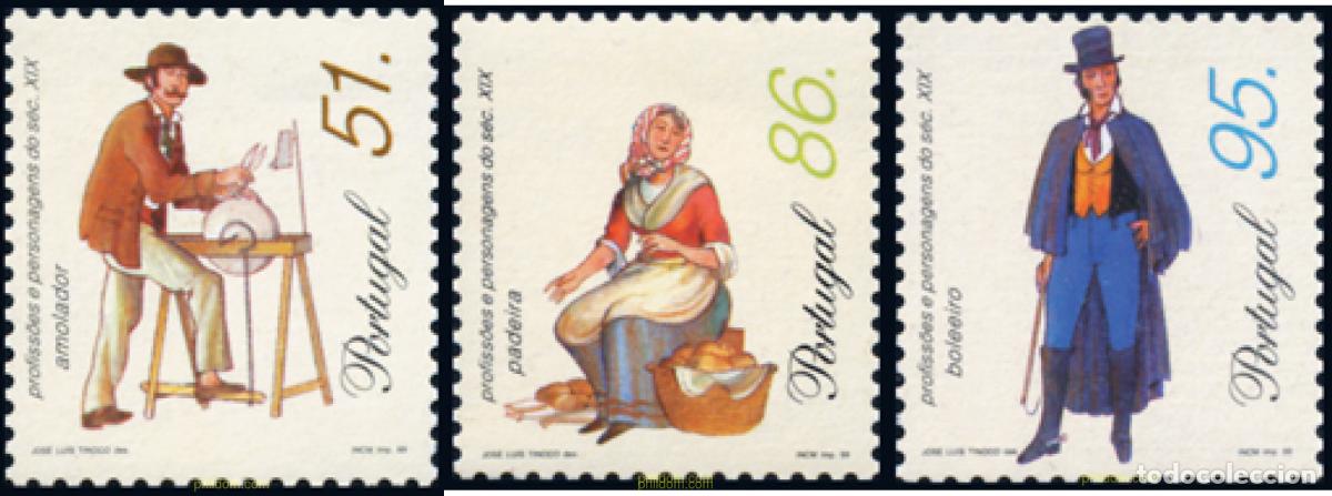 Sellos: 231018 MNH PORTUGAL 1999 OFICIOS Y PERSONAJES DEL SIGLO XIX
