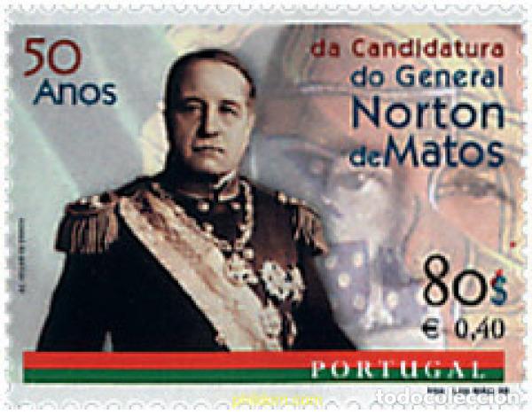 Sellos: 86761 MNH PORTUGAL 1999 50 ANIVERSARIO DE LA CANDIDATURA DEL PRESIDENTE NORTON DE MATOS