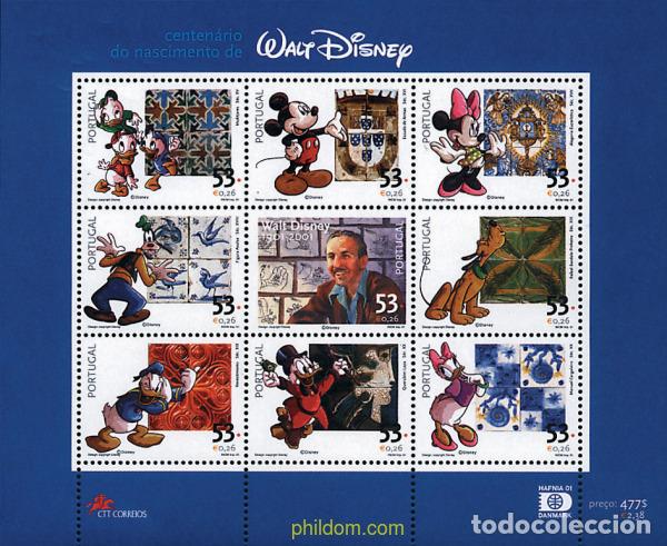 Sellos: 7753 MNH PORTUGAL 2001 CENTENARIO DEL NACIMIENTO DE WALT DISNEY