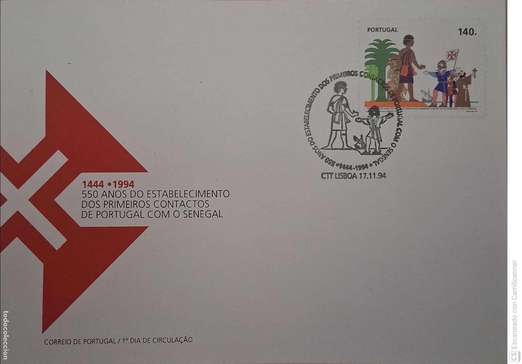 Sellos: Portugal. SPD 2034 Aniversario del establecimiento del 1er. contacto con Senegal: El reencuentro. Ma