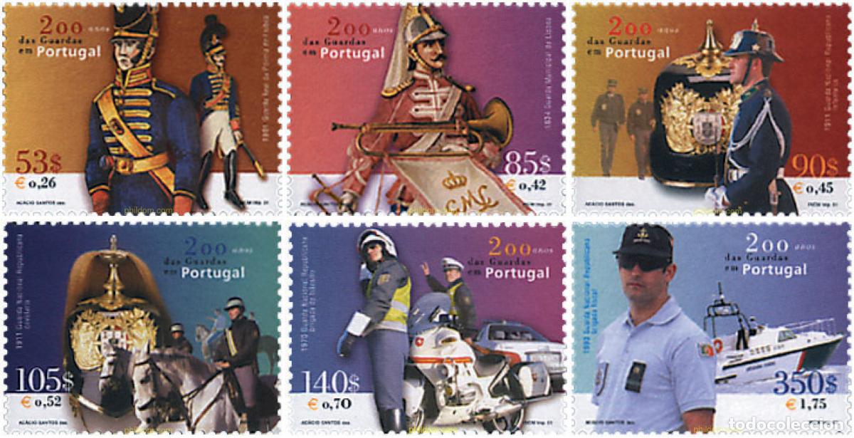 Sellos: 86254 MNH PORTUGAL 2001 BICENTENARIO DE LAS GUARDAS EN PORTUGAL