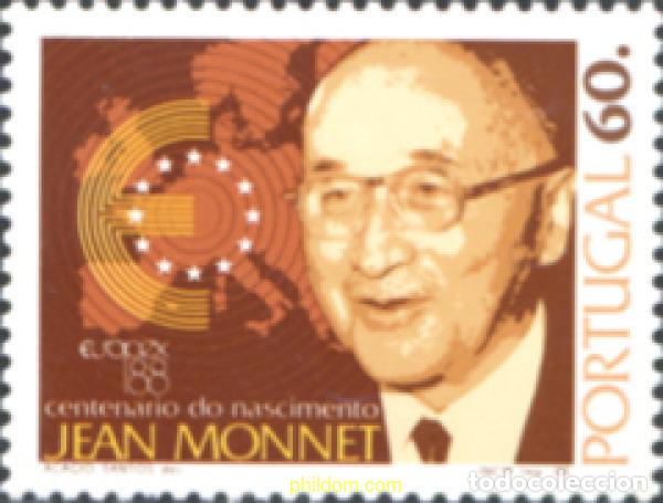Sellos: 141296 MNH PORTUGAL 1988 50 ANIVERSARIO DEL NACIMIENTO DE JEAN MONNET