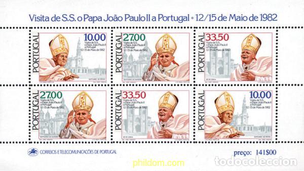 Sellos: 109058 MNH PORTUGAL 1982 VISITA DE SS EL PAPA JUAN PABLO II A PORTUGAL