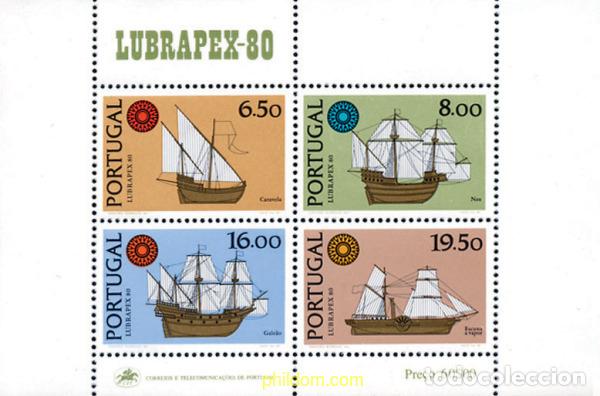 Sellos: 109049 MNH PORTUGAL 1980 LUBRAPEX 80. EXPOSICION FILATELICA INTERNACIONAL. BARCOS