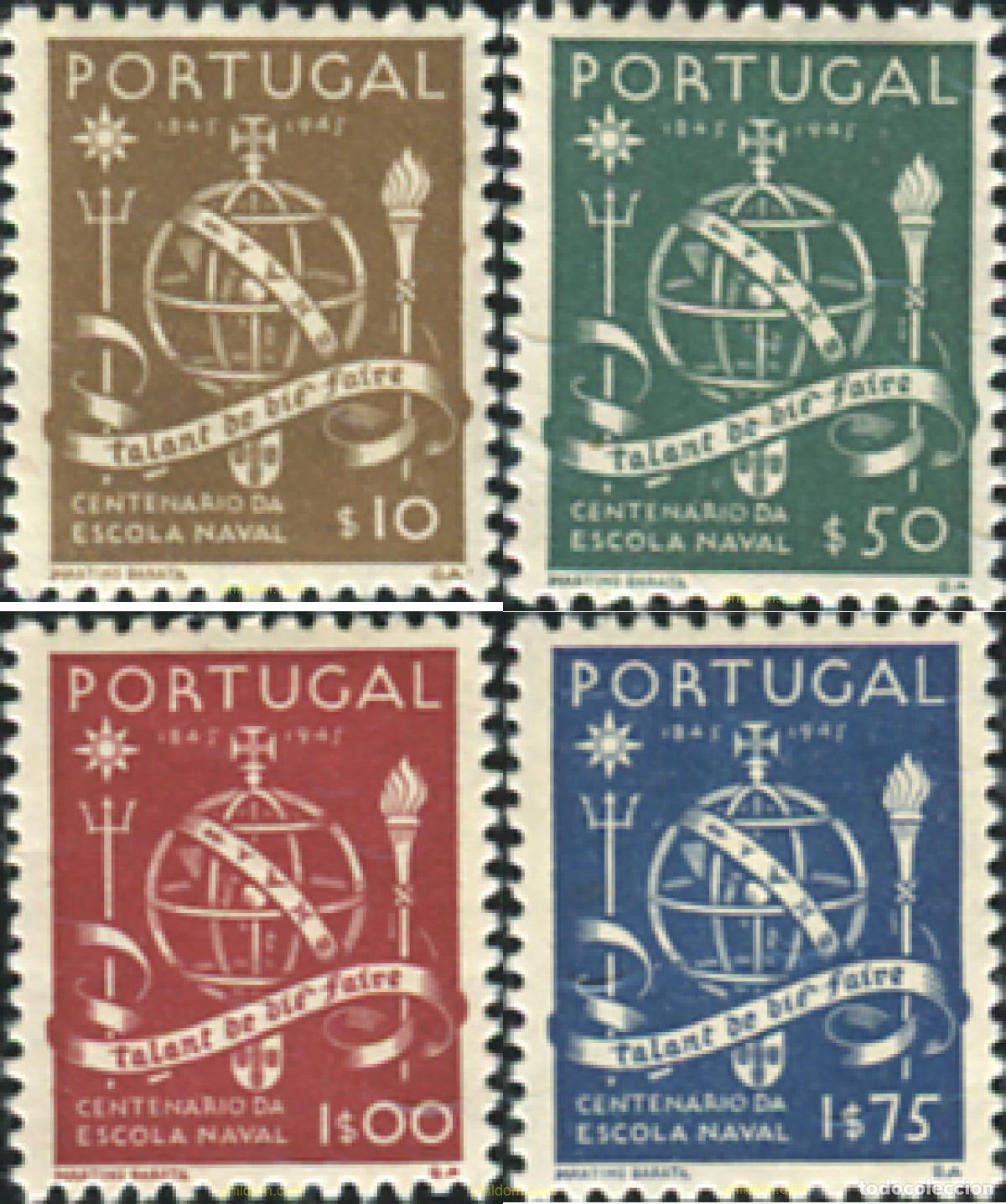 Stamps: 125316 MNH PORTUGAL 1945 CENTENARIO DE LA ESCUELA NAVAL