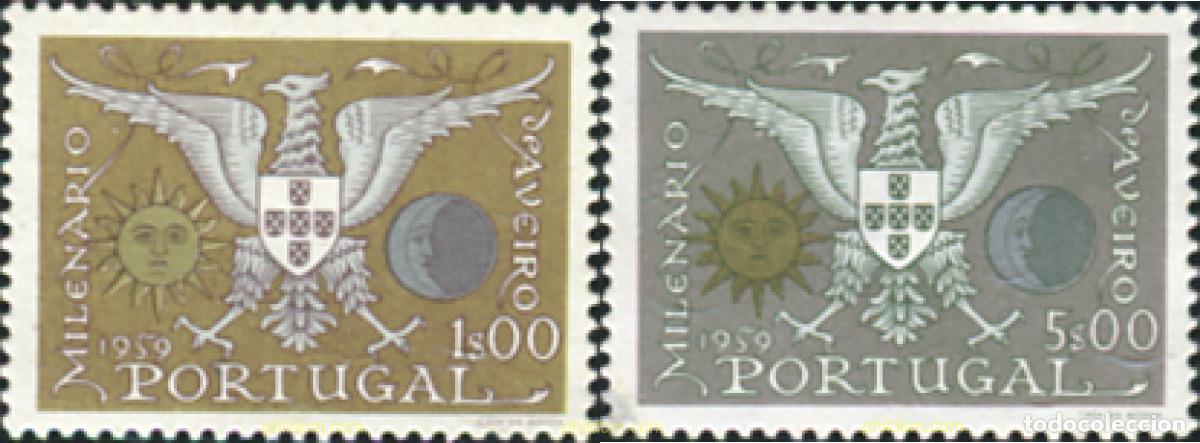Sellos: 125439 MNH PORTUGAL 1959 MILENARIO DE LA FUNDACION Y BICENTENARIO DEL TITULO DE LA VILLA DE AVEIRO