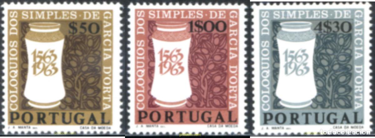 Sellos: 125457 MNH PORTUGAL 1964 4 CENTENARIO DE COLOQUIOS DE PRODUCTOS NACIONALES Y DROGAS DE GARCIA D'ORT