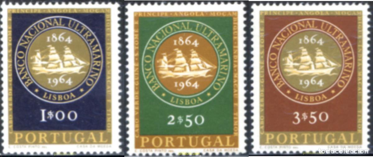 Sellos: 125458 MNH PORTUGAL 1964 CENTENARIO DE LA BANCA NACIONAL DE ULTRAMAR
