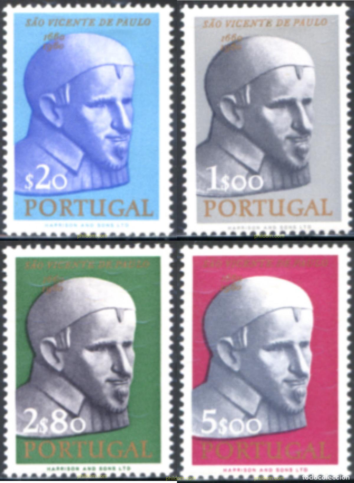 Sellos: 125454 MNH PORTUGAL 1963 3 CENTENARIO DE LA MUERTE DE SAN VICENTE DE PAUL