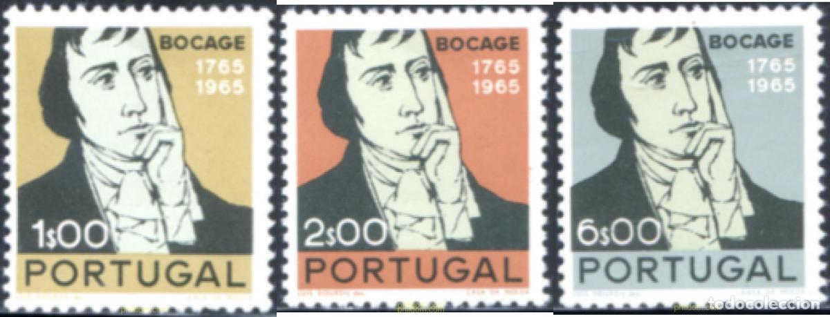 Sellos: 125488 MNH PORTUGAL 1966 BICENTENARIO DEL NACIMIENTO DEL POETA MANUEL MARIA BARBAROSA DE BOCAGE