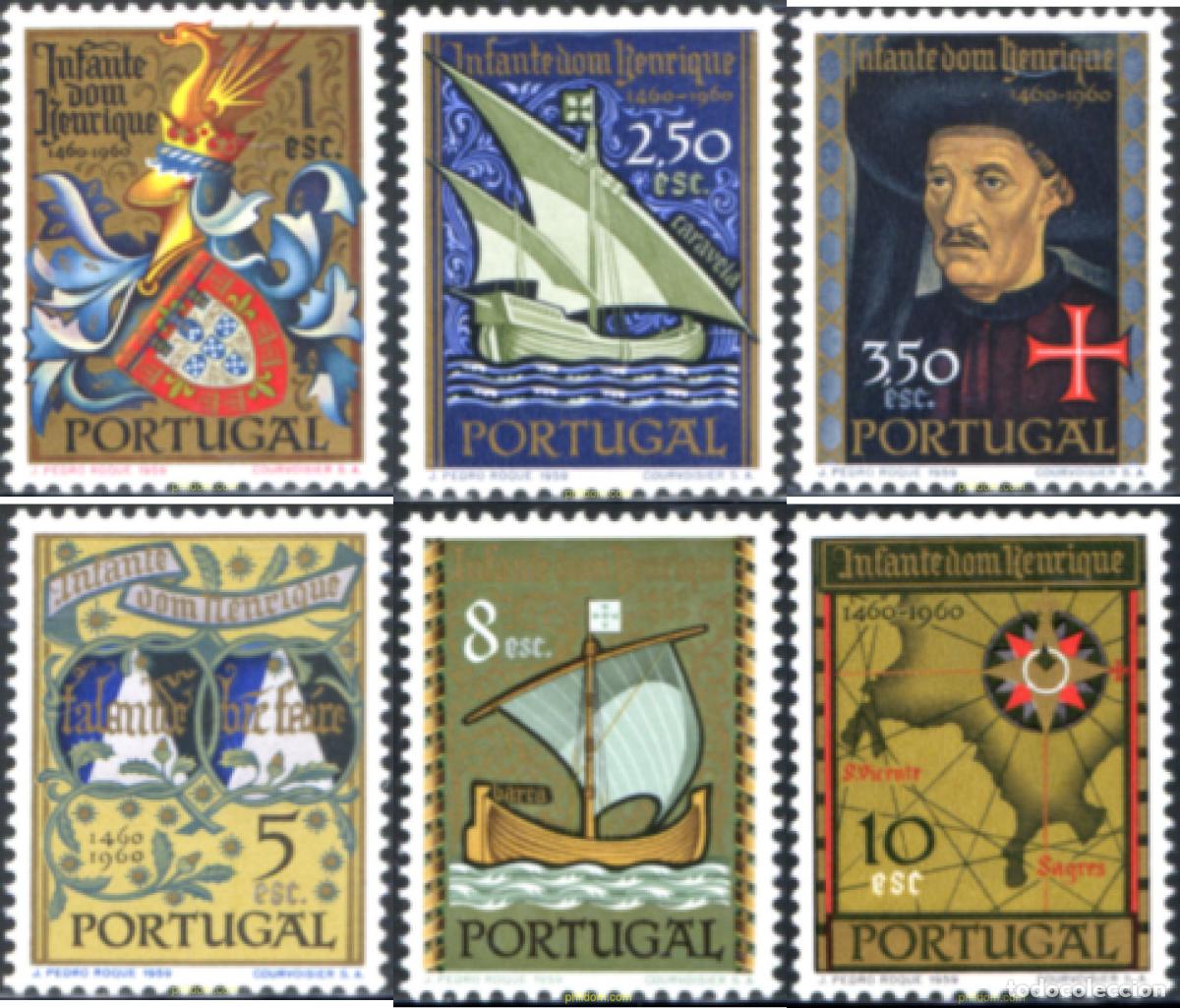 Sellos: 125444 MNH PORTUGAL 1960 5 CENTENARIO DE LA MUERTE DEL INFANTE DON HENRIQUE AVIZ