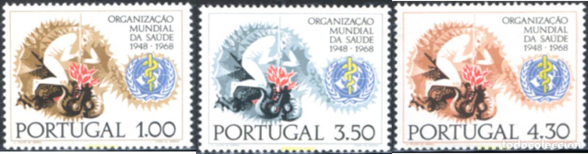 Sellos: 125525 MNH PORTUGAL 1968 20 ANIVERSARIO DE LA ORGANIZACION MUNDIAL DE LA SALUD