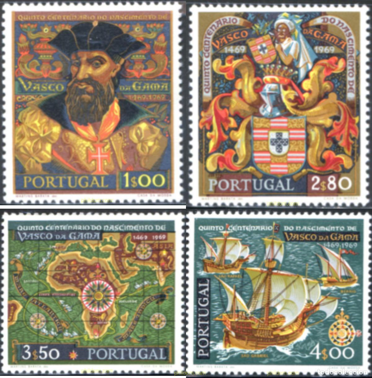 Sellos: 125557 MNH PORTUGAL 1969 500 ANIVERSARIO DEL NACIMIENTO DE VASCO DE GAMA