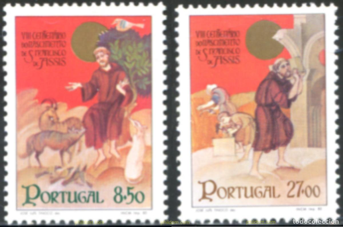 Sellos: 125787 MNH PORTUGAL 1982 800 ANIVERSARIO DEL NACIMIENTO DE SAN FRANCISCO DE ASIS