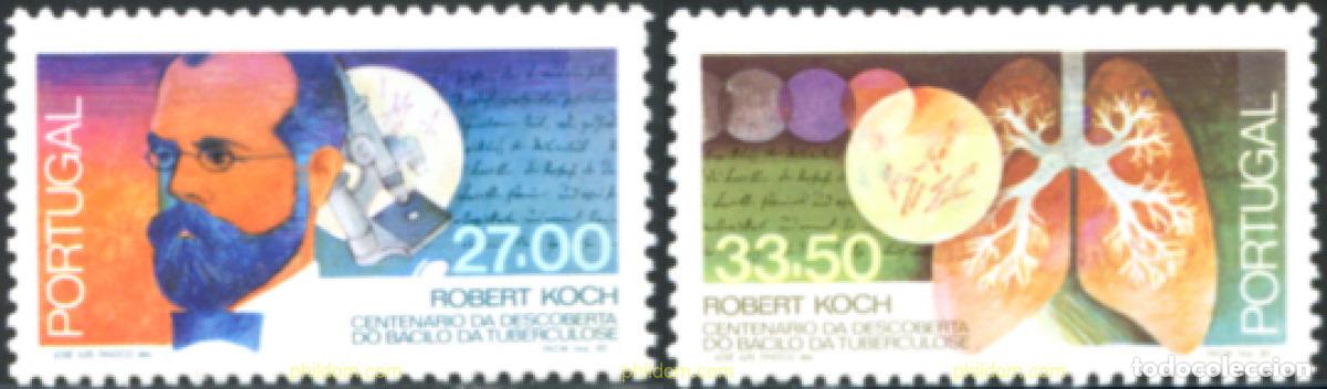 Sellos: 125803 MNH PORTUGAL 1982 CENTENARIO DEL DESCUBRIMIENTO DEL BACILO DE LA TUBERCULOSIS POR ROBERT KOC