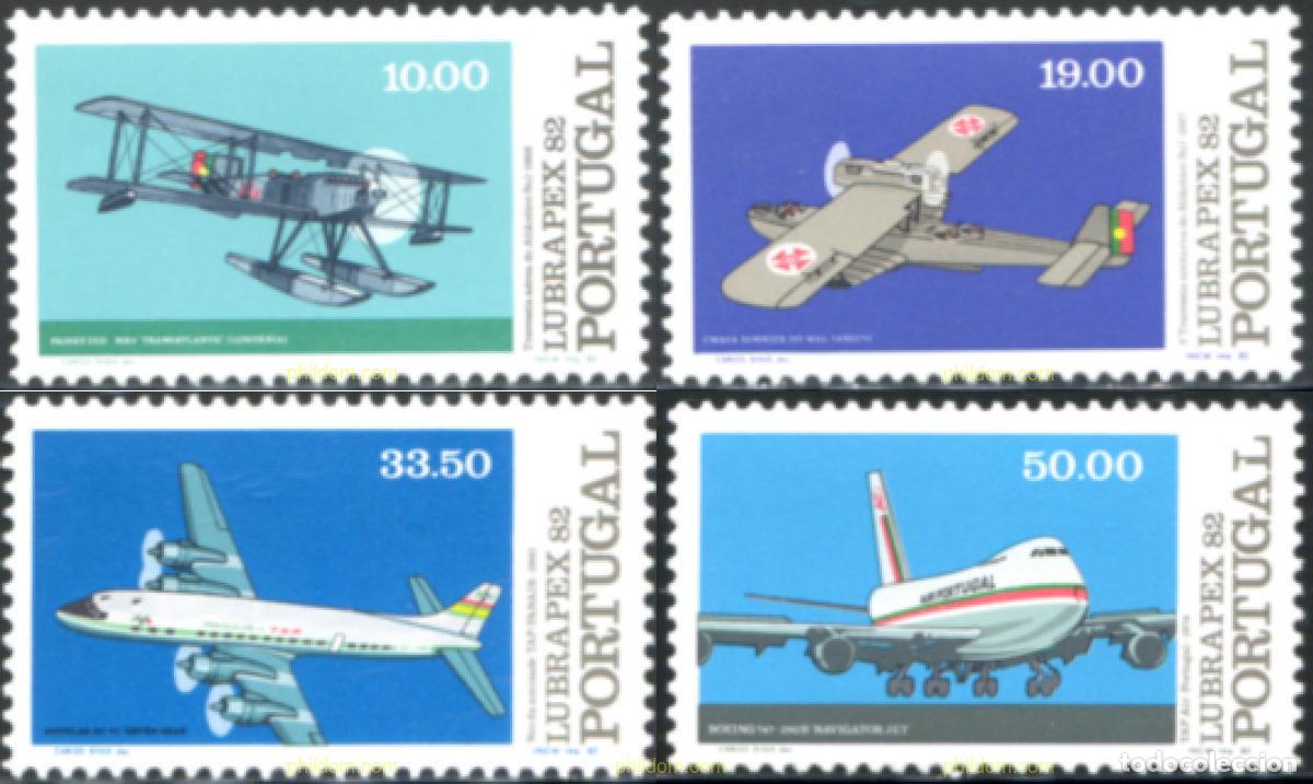 Sellos: 125807 MNH PORTUGAL 1982 LUBRAPEX 82. EXPOSICION FILATELICA INTERNACIONAL. AVIONES
